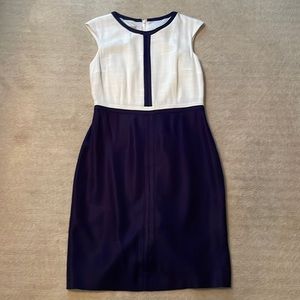 Hobbs white & navy dress, 8